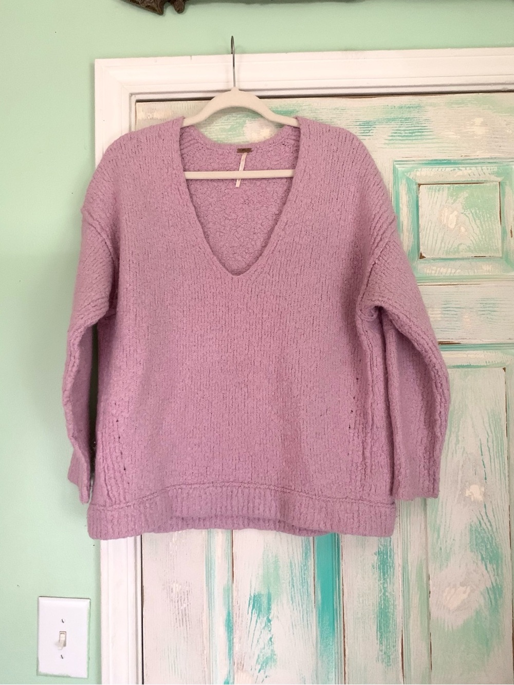 Free People Lilac Purple Lofty Alpaca Blend Chunky Sweater Small